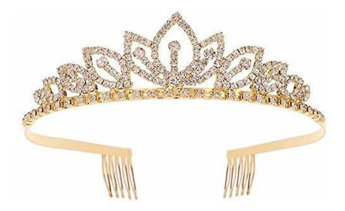Diademas - Princesa Tiara De Cristal Corona Con Peine Mujere