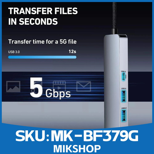 Hub Adaptador Usb-c A Hdmi 2 × Usb-a 1 × Usb-c Rj45 100w Pd Gris Oscuro