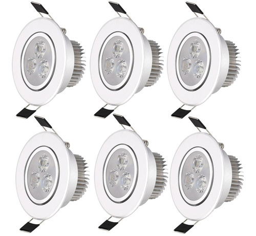 Pack X6 Foco Led Embutido Luminaria Led 3w Focos Embutidos 