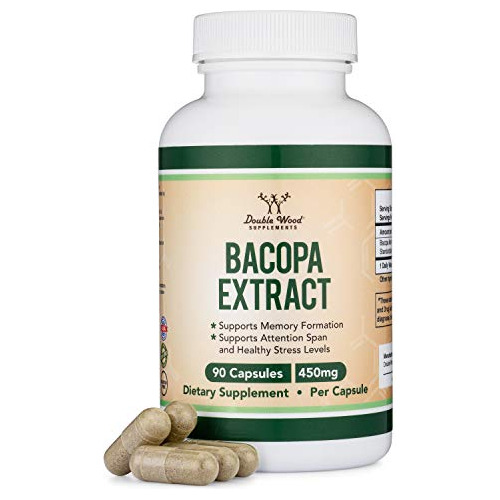 Cápsulas De Bacopa Monnieri - 450 Mg, 90 Unidades (fabricado