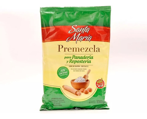 Santa Maria Premezclas Sin Tacc Roja Y Verde 1kg X 15 Unid