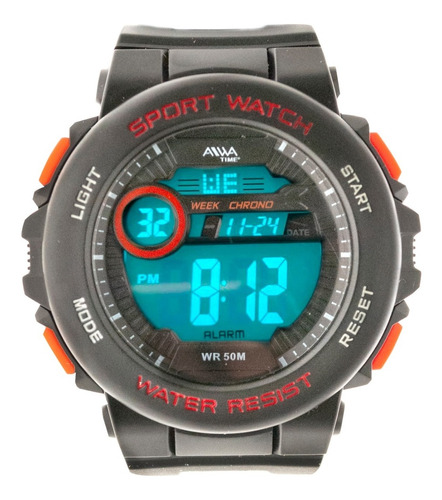 Imagen 1 de 7 de Reloj Hombre Aiwa Time Cronografo Deportivo Sumergible Bug