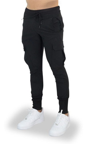 John Leopard Tactical Jogger Cargo Track Pants Slim Fit 