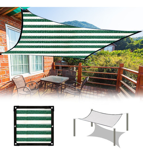 Red De Protección Solar Multiusos A Rayas De Color Verde Osc