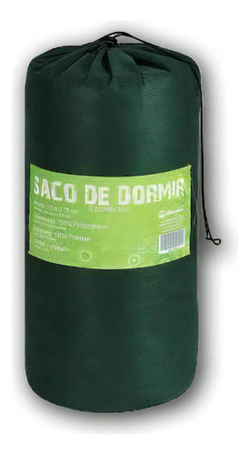 Saco De Dormir Solteiro Camping Acampamento Bolsa Transporte Cor Verde