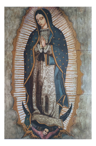 Virgen De Guadalupe Imagen 60x90 Cm Mural En Azulejos 
