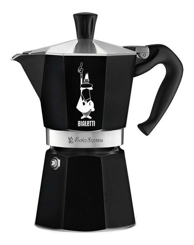 Cafetera italiana Bialetti Moka Express para 6 tazas, color negro