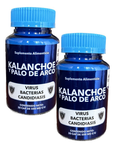 Kalanchoe Palo De Arco 30 Caps 2pz Candida Virus Bacterias Sabor Insaboro