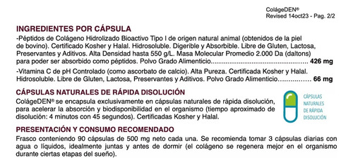 Colágeden Colágeno Hidrolizado Vitamina C Suplemento Premium