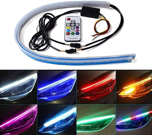 Tira De Luces Led Drl Rgb Flexible De 60cm, 2 Pares