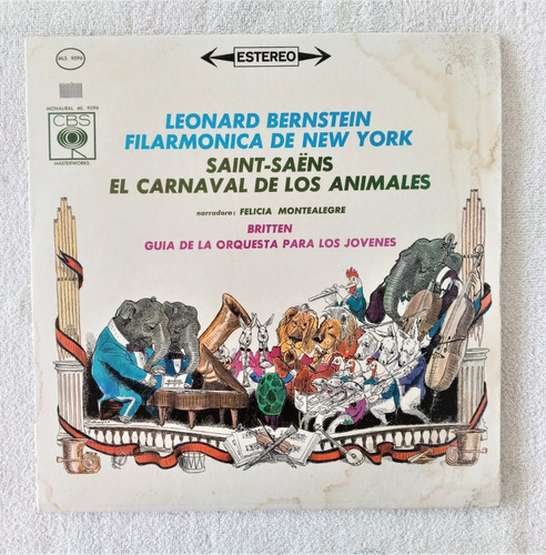 Leonard Bernstein Lp El Carnaval De Los Animales Saint Saens