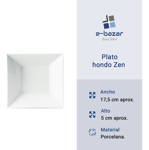 Juego Set X 18 Plato Playo Postre Hondo Porcelana Corona Zen