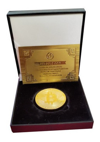 Moeda Bitcoin Física Ouro Edição Comemorativa + Certificad