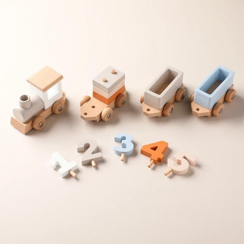Tren De Madera, Juguetes, Tren De Cumpleaños Para Niños, Tre
