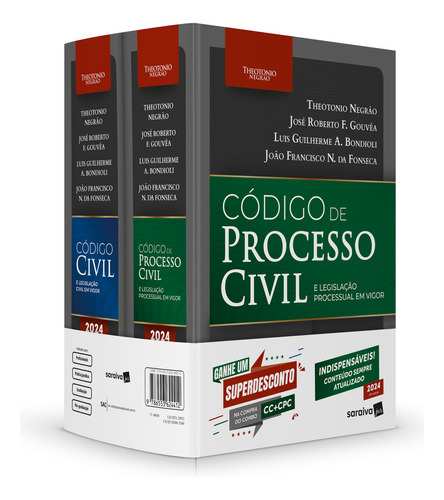 Combo Tn - Código Civil E Código Processo Civil - 16ª Edi, De Theotonio, Negrão. Editorial Saraiva (juridicos) - Grupo Somos Sets, Tapa Mole En Português