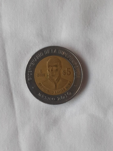 Moneda $5 Bicentenario De La Independencia Fco. Javier Mina