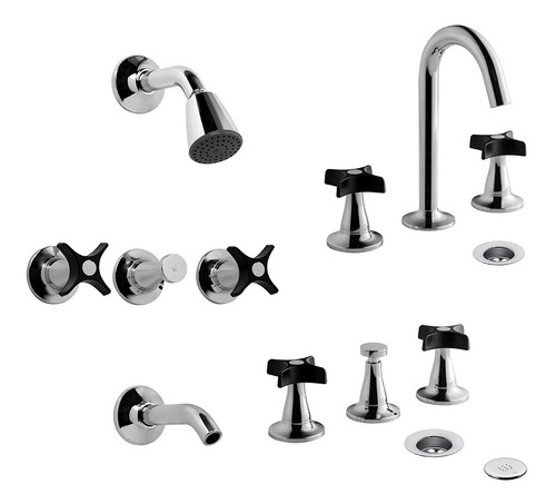 Griferia Fv Pétalo Combo Baño Completo 0900.03/m3 Kit Cuota