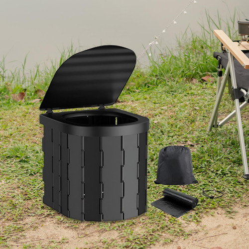 Inodoro Portátil Para Acampar, Inodoro Plegable Para Negro
