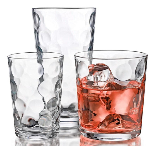 Glassware Set De 18 Piezas De Vasos Mixtos. Juego De 6 Vasos