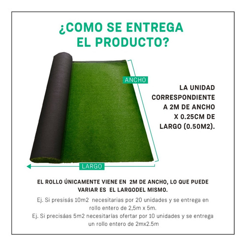 Cesped Alfombra Pasto Sintetico 10mm Premium Alto Transito