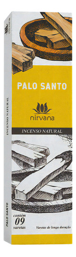 Incenso Natural Nirvana - Palo Santo 9 Varetas Longa Duração Fragrância Palo Santo