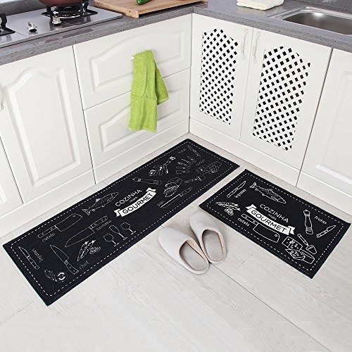 Carvapet - Alfombra De Cocina Antideslizante, 2 Piezas, Resp