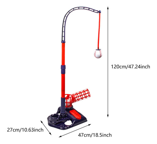 Máquina Lanzadora De Béisbol Para Niños De 3 A 5 Rojo