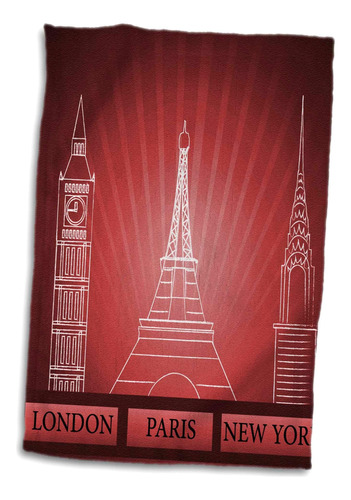 Estructuras Históricas 3d Rose De Londres, París Y Nueva Yor