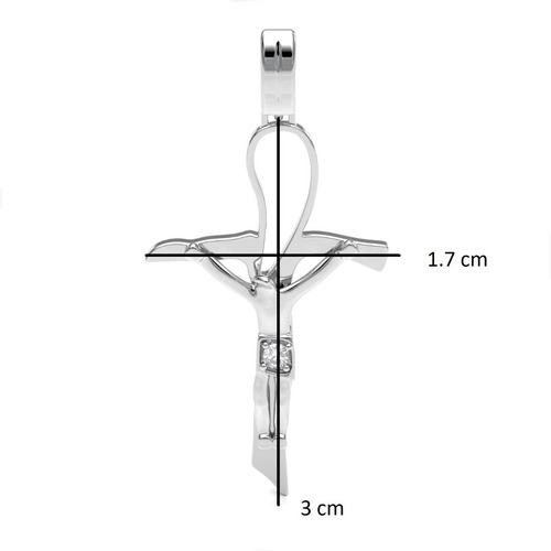 Imagen 3 de 10 de Dije Cristo De Plata .925 Circonia Hombre Mujer Agálea
