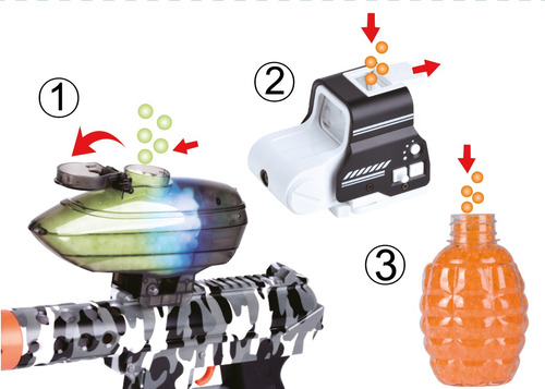 Rifle Automático Hidrogel Tec-9 Accesorios Brilla Obscuridad