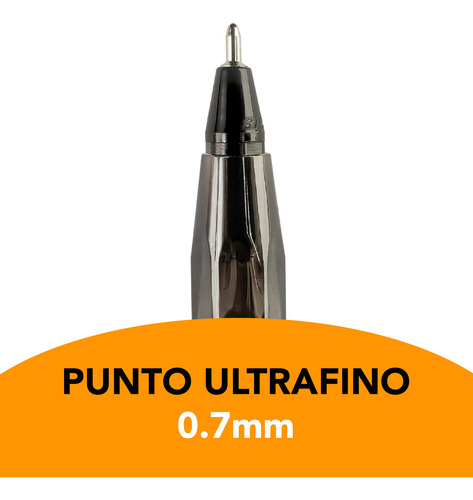 Pluma Lapicero Bic Cristal Diamante Ultra Fino Negro 0.7 Mm Negro Negro