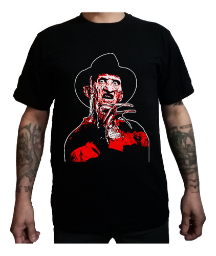 Polera Freddy Krueger Estampado En Serigrafía