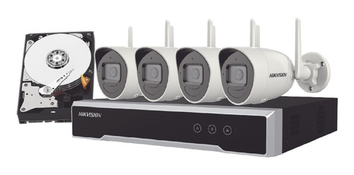 Imagen 1 de 1 de Kit Ip Inalambrico 1080p Nvr 4 Canales 4 Cámaras Bala
