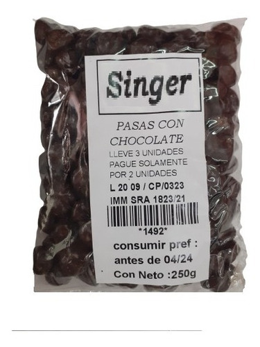 Pasas Con Chocolate 250g Compre 3 Pague Solo Por 2