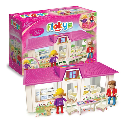 La Casa De Los Flokys Con Muñecos Y Muebles Rasti