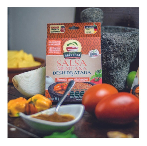 Imagen 4 de 5 de Salsa Mexicana Deshidratada Tomate Y Habanero 35gr Caja C/14