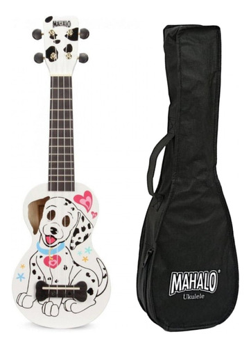 Ukelele Mahalo Ma1dawt Soprano Dalmata Blanco Con Funda