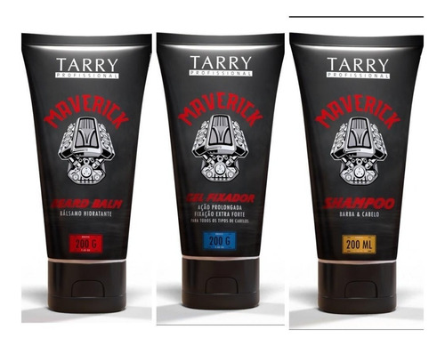 Imagem 1 de 1 de Tarry Profissional Maverick Shampoo + Beard Balm + Gel   