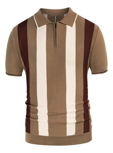 Camisa De Lana De Manga Corta Con Estampado Color Block 2024