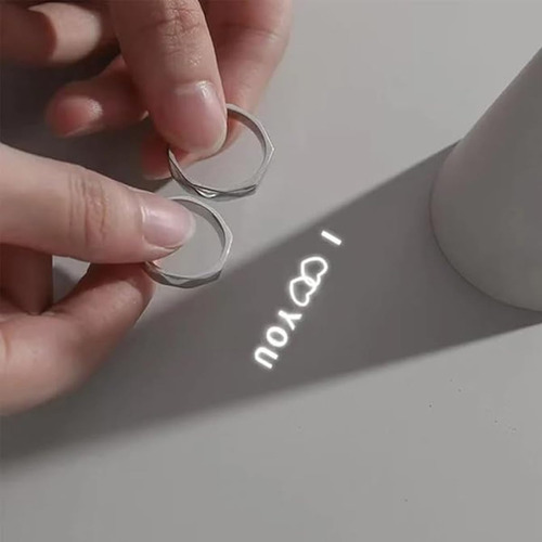 Para I Love You Secret Projection Ring, 925 Sterling Silver
