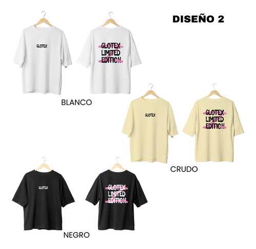 Pack X5 Remera Oversize Estampada 100%algodon Premium Clotex
