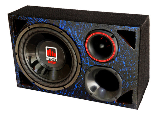 Caixa Trio Carro Detoner 12 Preto + Modulo Taramps Tl 1500