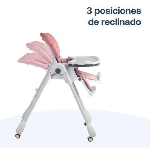 Periquera Easyfeed Arnés 5 Puntos Bandeja Ajustable Color Rosa Bebesit
