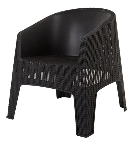 Sillon De Exterior Garden Life Ibiza Rattan Sintetico Csi Color Negro