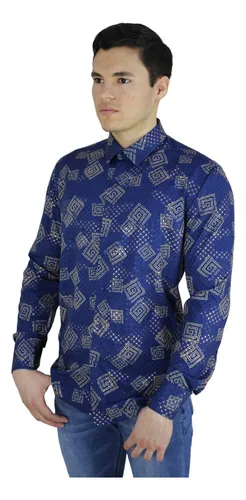 Camisa Estampada Vassari By Barabas 2vs156 Para Hombre Cuotas