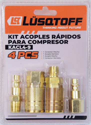 Kit De Acoples Rápido Compresor 4pcs Lusqtoff Kacl4-9