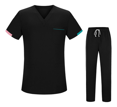 Conjunto De Uniforme De Enfermería Para Hombre Y Negro M