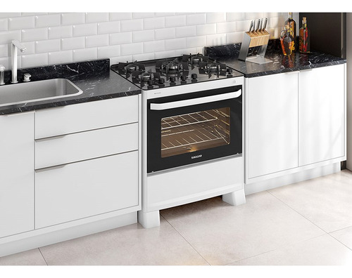 Fogão Max Glass 5 Queimadores Branco Bivolt Fgvmg510br Sugga