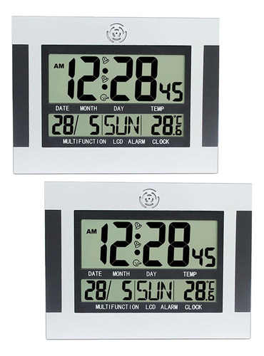 Visor Lcd De 2 Peças Com Dígitos Grandes, Relógio, Dias,