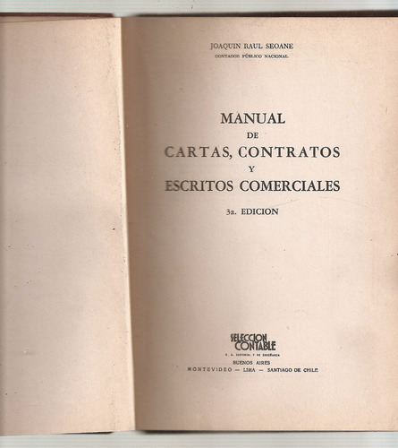 Manual De Cartas Contratos Y Escritos Comerciales - Seoane